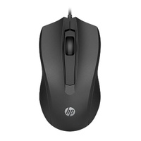 HP Wired Desktop 100 Mouse 1200dpi 3 Buttons Wired USB-A Connector Precise Red Optical Sensor 1.2M Cable Length Black 1YR WTY
