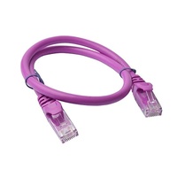 8Ware CAT6 Cable 0.25m - Purple Premium RJ45 Ethernet Network LAN UTP Patch Cord 26AWG CU Jacket