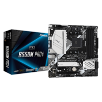 ASRock AMD B550; 4 DDR4; PCIe 4.0 x16, PCIe 3.0 x16, PCIe 3.0 x1, M.2 WiFi Key E; 6 SATA3, Hyper M.2 (PCIe), M.2 (PCIe); 10 USB 3.2; Graphics:HDMI, DP