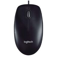 Logitech Corded Mouse M90 Wired USB Optical Tracking  Black 