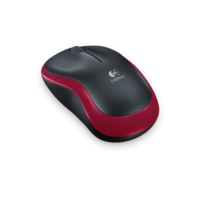 Logitech M185 Wireless Mouse Black/Red 2.4GHZ USB Receiver 3Year Warranty