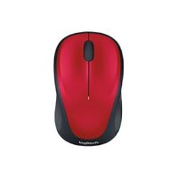 Logitech Wireless Mouse M235 Red Contoured Design Advanced Optical Tracking