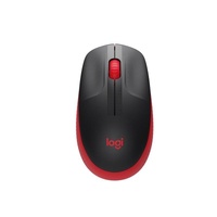 Logitech M190 Full Size Wireless Optical Mouse, Black and Red