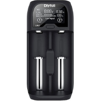 DLYFULL A0291 2 Way Universal Fast Battery Charger with LCD Screen Black