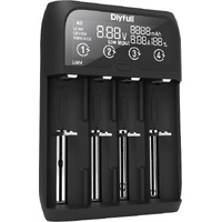 DLYFULL A0292 4 Way Universal Fast Battery Charger with LCD Screen Black