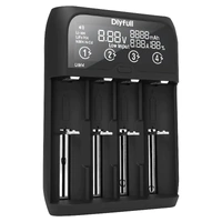 DLYFULL A0292 4 Way Universal Fast Battery Charger with LCD Screen Black