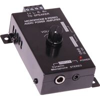 Redback Dual Input 15Watt Microphone & Stereo Audio Power Amplifier