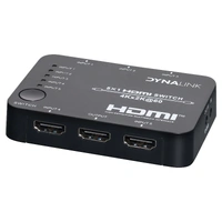 Dynalink 18Gbps 3D 4K Ready 5 Way HDMI Switcher with IR Receiver Cable & Remote 