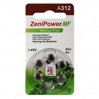 A312 Zenipower Hearing Aid Battery Replaces 312 312AP 312HPX A312 AC312E DA312H 
