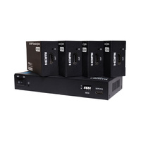 Dynalink A4134 HDMI Cat6 4 Way Splitter Balun Extender System Compact Design BLK