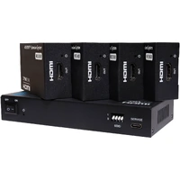 Dynalink A4134 HDMI Cat6 4 Way Splitter Balun Extender System Compact Design BLK