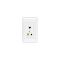 A4821 Stereo RCA & 3.5mm Jack Input UTP Balun Wallplate 24V DC Input AFC Design 