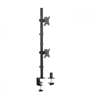 mbeat activiva Dual-Screen Articulating Vertical Monitor Arm Matte Black