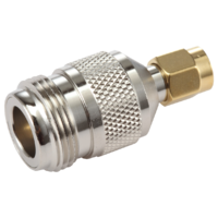 N Female to SMA Male straight bodied RF Adapter Supports frequencies up to 6 GHz