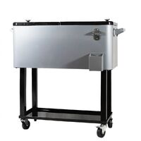 Heller 80L Alfresco Ice Drink Cooler Cart Box Trolley for BBQ Party