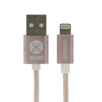 Moki International 90cm SynCharge Braided Lightning Cable - Rose Gold