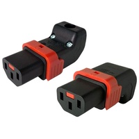 IEC-Lock ACS131-DBK C13 Inline Rewireable Locking Power Plug Right Angle 10A