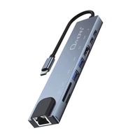 Oxhorn SuperSpeed 8-in-1 USB C to HDTV Adapter Hub 1xHDMI 4K 1xEtherne LAN 2 xUSB 3.0 Type C Type C (PD) Card Reader(TF/SD) Aluminum Dock Station