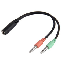 Microphone and Stereo 3.5mm Plugs tO 3.5mm Socket