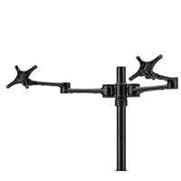 ATDEC Dual Monitor Swing Arms Mount on Post. Max load: 8kg (Flat), 5.5kg (curved). Up to 32&quot; screens. VESA 100x100. Black