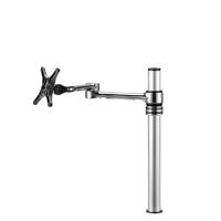 ATDEC Single Monitor Swing Arm on Post. Max load: 8kg (Flat), 5.5kg (curved). Up to 32&quot; screens. VESA 100x100. Polished Silver.