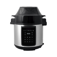 Lenoxx 6L Air Fryer Pressure Cooker 1500W 1-60 Min Cooking Time Silver Colour 