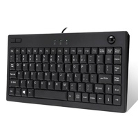 Adesso Black Mini Keyboard integrated trackball and mouse buttons screen quickly