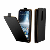 Vertical Flip Case With Card Slots - Black