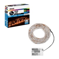 Arlec ALD052 RGB Colour Changing  LED Strip Light AA Battery Powered 1m