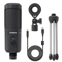 Maono USB Gaming Microphone with Mic Gain Control with Tripod Desk Stand