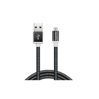 ADATA MicroUSB CABLE ALUMINIUM/KNIT BLACK - AMUCAL-100CMK-CBK