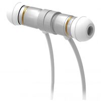 Laser Wireless Inline Audio Control Rechargeable Bluetooth Earphones White