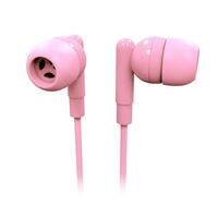 Laser Ergonomic Design 3.5mm Stereo Connector Earbud Headphones in Rose Quartz