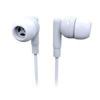 Laser Wired 3.5mm Stereo Plug Ergonomic Design Earbud Headphones in White