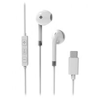 Laser Ultra Compact Wired USB Type C Stereo Earphones with Microphone White