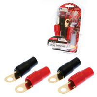 AERPRO AP2GRT  Gold Plated 2GA Ring Terminal Connectors for Car Audio Wiring