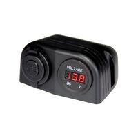 AERPRO Heavy Duty Plastic Housing Surface Mount USB Socket Voltmeter