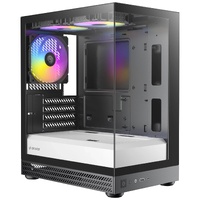 OKINOS AQUA UNO ZEBRA, Mini Tower, Micro-ATX/ITX, tempered glass, 3×120mm ARGB fans, USB 3.0 + Type-C, ≤309mm GPU, ≤165mm CPU cooler, steel