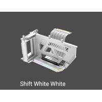 Antec RGB Adjustable Shift PCI Vertical GPU Bracket PCI-E 4.0 Riser Cable white (190mm) for 4090 & 7900 XTX Cards. E-ATX, ATX, Case. 4 PCI required