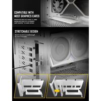 Antec Adjustable Vertical PCI Bracket withPCI-E 4.0 Cable Kit White (200mm) x 16 Speed, Gold Plated RTX 4050 / 4060 / 4070 and AMD 6000 series
