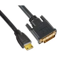 Astrotek Mini HDMI to DVI Cable 60cm - 19 pins Male to 24+1 pins Male 30AWG OD6.0mm Gold Plated Black PVC Jacket RoHS LS ~CBAT-MINIHDMIDVI-1.4