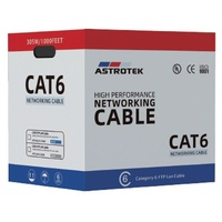 Astrotek CAT6 FTP Cable 305m Roll - Grey White Full 0.55mm Copper Solid Wire Ethernet LAN Network 23AWG 0.55cu 2x4p PVC Jacket
