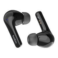 Belkin SoundForm Motion 2 True Wireless Earbuds - Black(AUC010fqBKV2), 33 Hours, Fast Charge, IPX5-Rated, Builit-in EQ presets, 2 Years Warranty