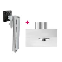 Atdec AWMS-1340 130mm Arm + 400mm Post / 12kg (26.5lb) Flat Screens, 10kg (22lb) Curved Screens + Bolt-Through Desk Fixing, Silver