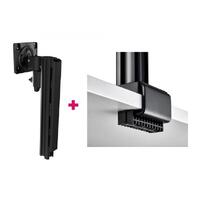 Atdec AWMS-1340 130mm Arm + 400mm Post / 12kg (26.5lb) Flat Screens, 10kg (22lb) Curved Screens + C Clamp Desk Fixing , Black