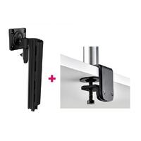 Atdec AWMS-1340 130mm Arm + 400mm Post / 12kg (26.5lb) Flat Screens, 10kg (22lb) Curved Screens + F Clamp Desk Fixing, Black