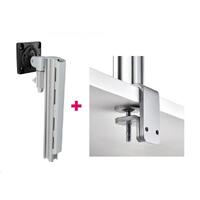 Atdec AWMS-1340 130mm Arm + 400mm Post / 12kg (26.5lb) Flat Screens, 10kg (22lb) Curved Screens + F Clamp Desk Fixing, Silver
