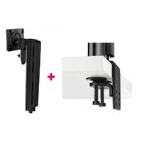 Atdec AWMS-1340 130mm Arm + 400mm Post / 12kg (26.5lb) Flat Screens, 10kg (22lb) Curved Screens + Heavy-Duty F Clamp Desk Fixing, Black