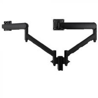 Atdec AWMS-2-D13 Dual 690mm Dynamic Monitor Arms + 135mm Post / 8kg Flat and Curved Screens + F Clamp Desk Fixing, Black