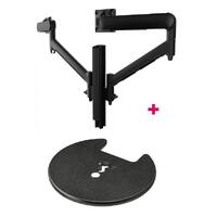 Atdec AWMS-2-D40 Dual 690mm Dynamic Monitor Arms + 400mm Post / 8kg (17.6lb) Flat and Curved Screens + Grommet Clamp Desk Fixing, Black